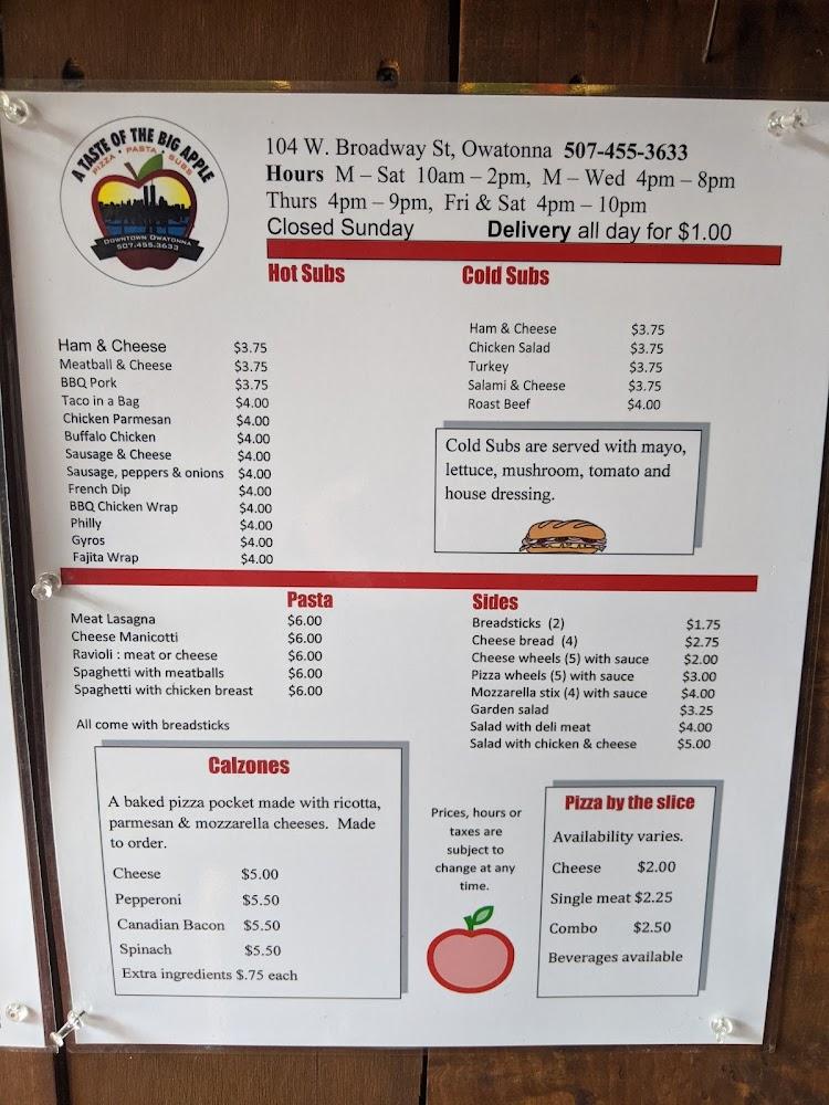 A Taste Of The Big Apple Menu image 4